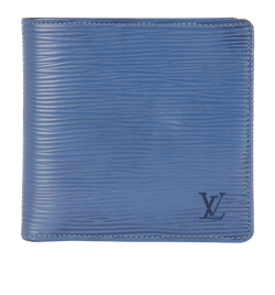 Louis Vuitton Bi-Fold Wallet Epi, Leather, Blue, SP0065, 2*